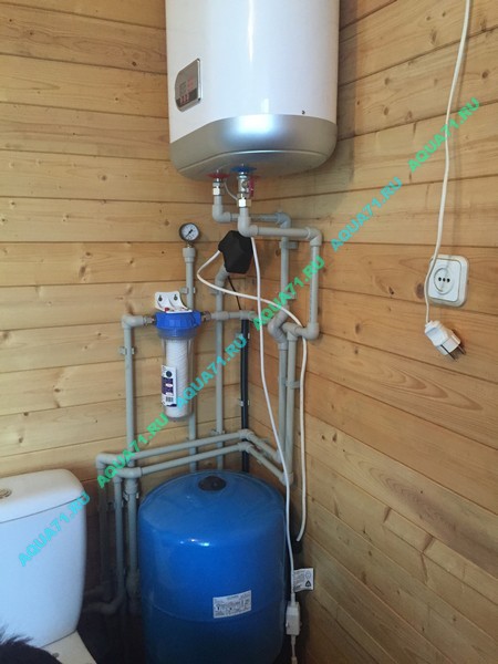 Монтаж водопровода в частном доме, установка Ёмкостного водонагревателя
